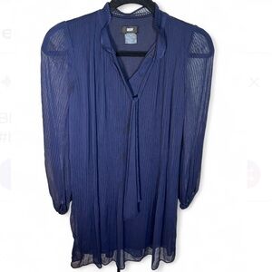 DKNY Women Pleated Midnight blue Dress Size 0P